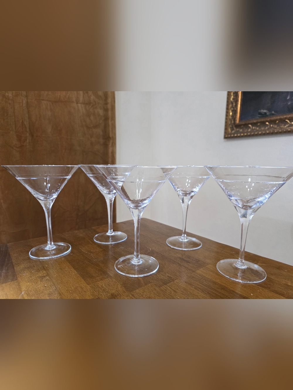 Crate & Barrel Calloway Martini Glass by Kronos, 7" Tall 12 Ounces Set Of 5